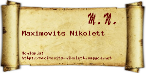 Maximovits Nikolett névjegykártya